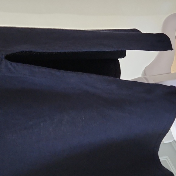 J. Jill Navy Embroidered Bohemian Floral Cotton Relaxed Midi Dress - Size Medium - Picture 9 of 15